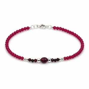 Ruby Garnet Sterling Silver Bracelet
