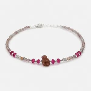 Rosequarts Ruby Gemstone Bead Bracelet