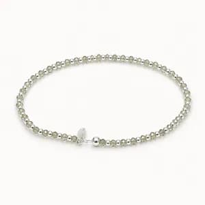 Sterling Silver Faceted Bead Light Emerald Stretch Bracelet