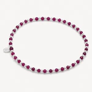 Faceted Ruby Bead Stretch Bracelet