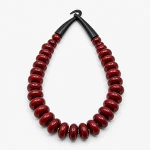 Red Resin Bead Necklace
