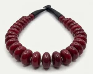 Red Resin Bead Necklace