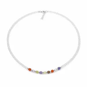 Sterling Silver Multi-Gemstone Necklace