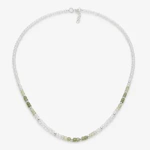 Peridot and Crystal Bead Necklace