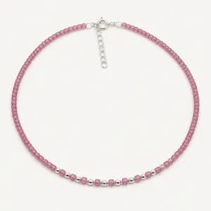 Sterling Silver Pink Tourmaline Necklace
