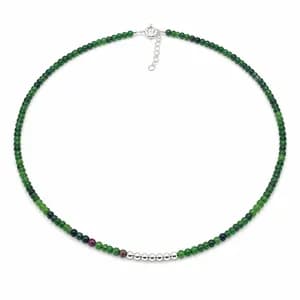 Emerald & Silver Bead Necklace