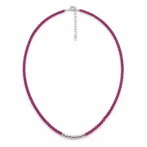 Ruby & Silver Bead Necklace