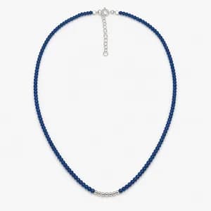Saphire & Silver Bead Necklace