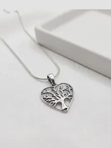 Silver Tree Heart Pendant