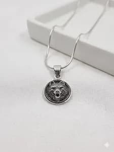 Silver Wolf Head Pendant