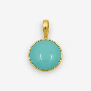 Gold-plated Turquoise Cabochon Pendant