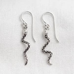Silver Snake Earrings