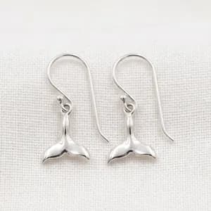 Silver Whale Tail Earrings