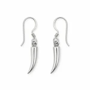 Silver Horn / Tooth Earrings