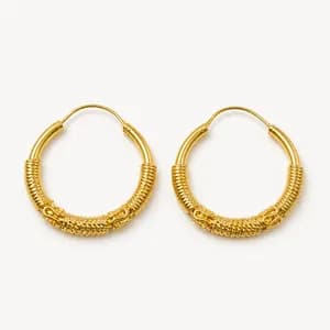 Gold Rope Hoop Earrings