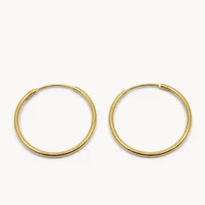 Gold-Plated Hoop Earrings Plain
