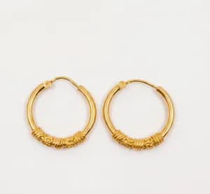 Gold Plated Braided Hoop Earrings