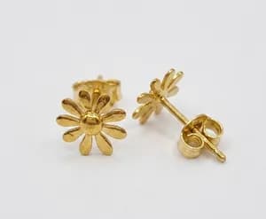 Gold Daisy Stud Earrings