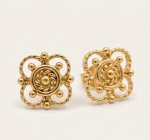 Gold Flower Stud Earrings