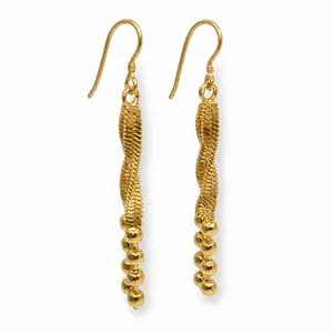Gold-plated Twisted Drop Earrings