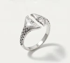 Sterling Silver Whale Tail Ring