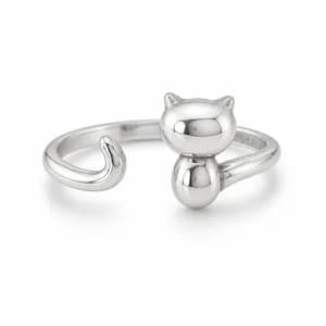 Sterling Silver Open Cat Ring