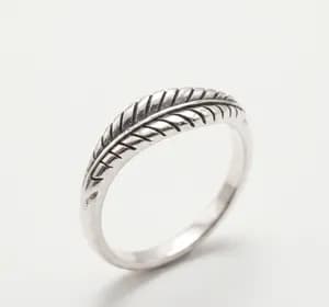 Silver Feather Ring