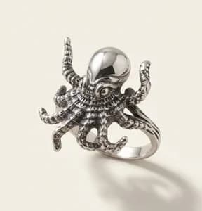 Silver Octopus Ring