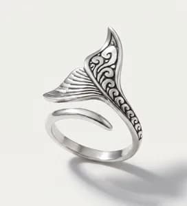 Sterling Silver Whale Tail Ring