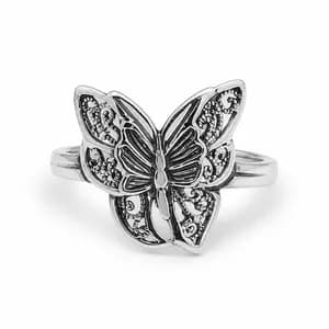 Sterling Silver Filigree Butterfly Ring