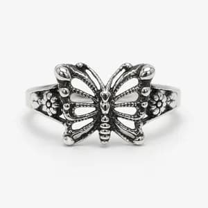 Sterling Silver Filigree Butterfly Ring