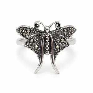 Sterling Silver Butterfly Marcasite Ring