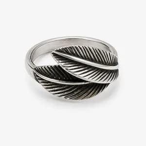 Sterling Silver Double Feather Ring