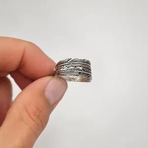 Sterling Silver Feather Band Ring
