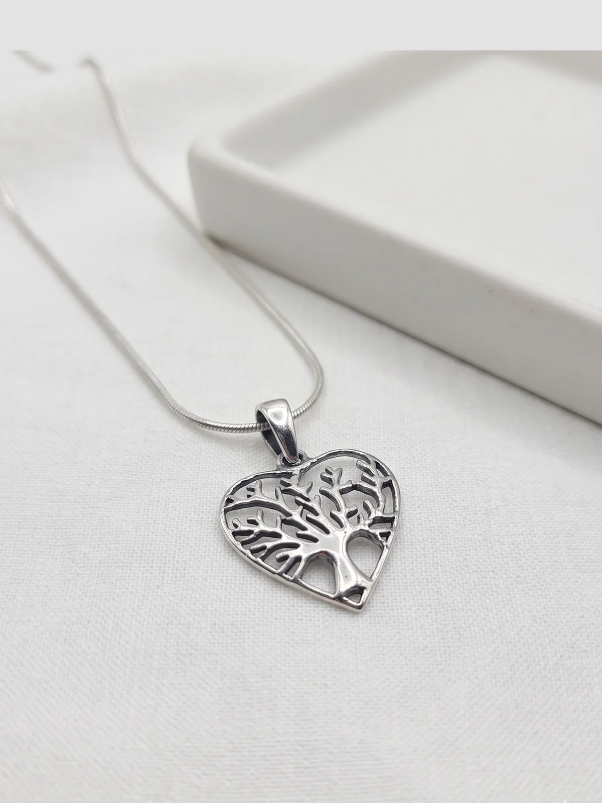 Silver Tree Heart Pendant