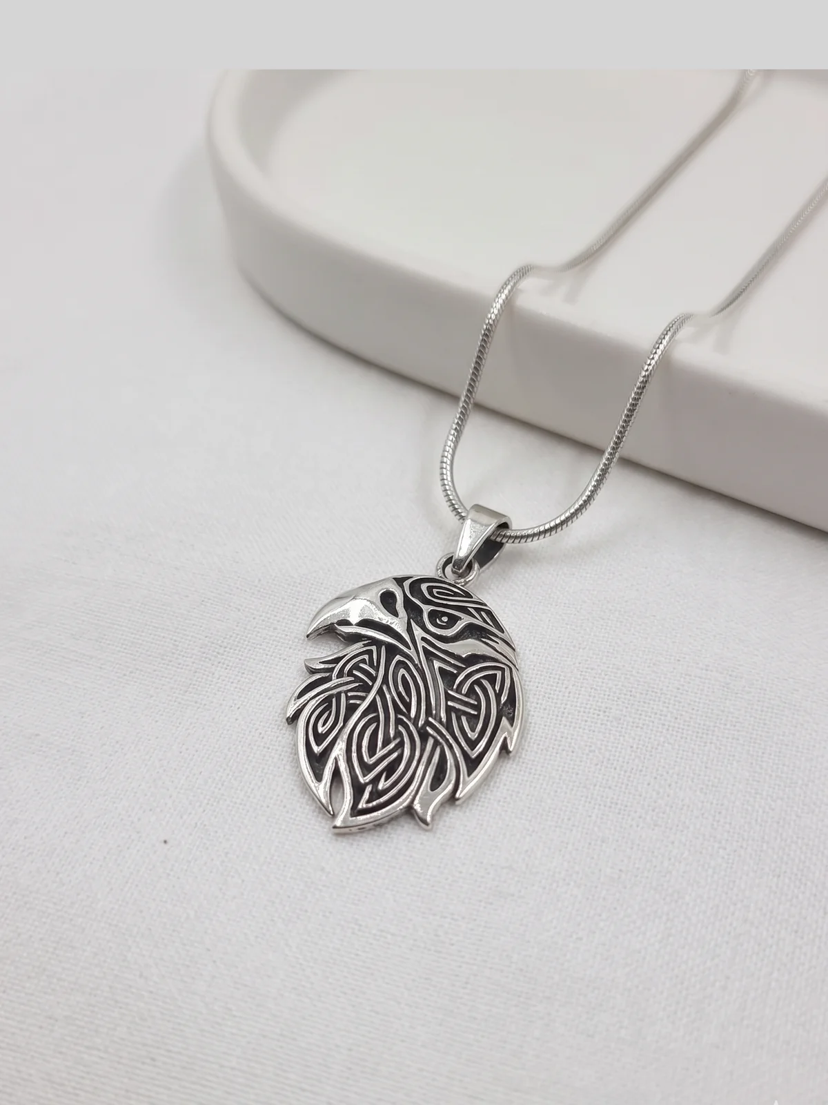 Silver Eagle Head Pendant