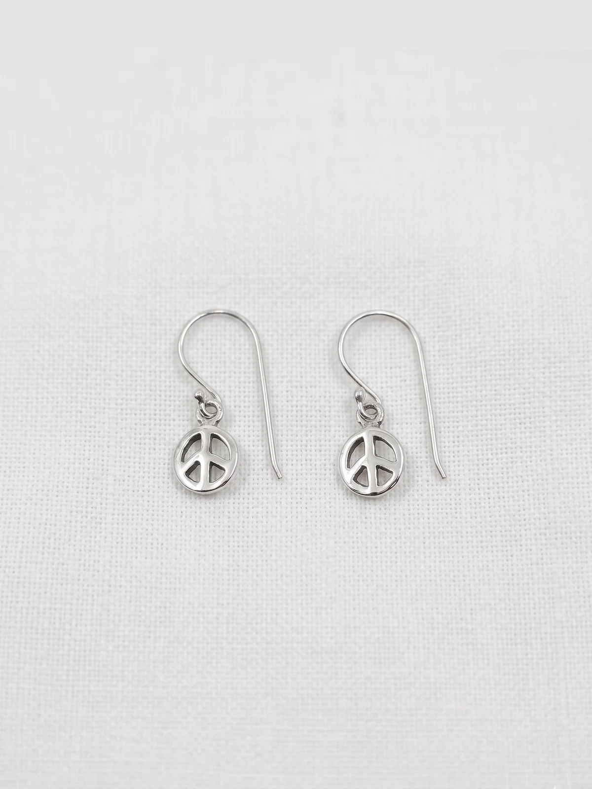 Silver Peace Sign Earrings