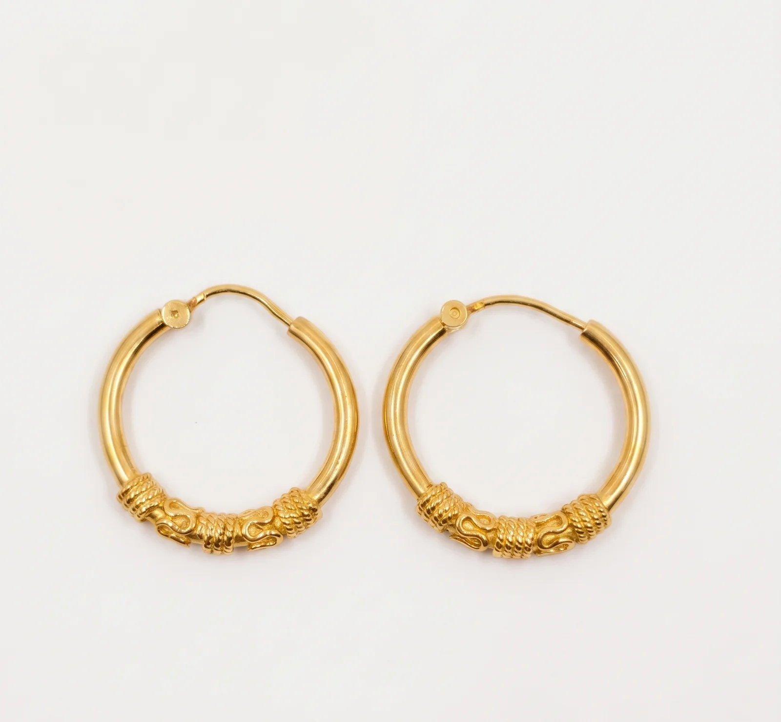 Gold Plated Braided Hoop Earrings