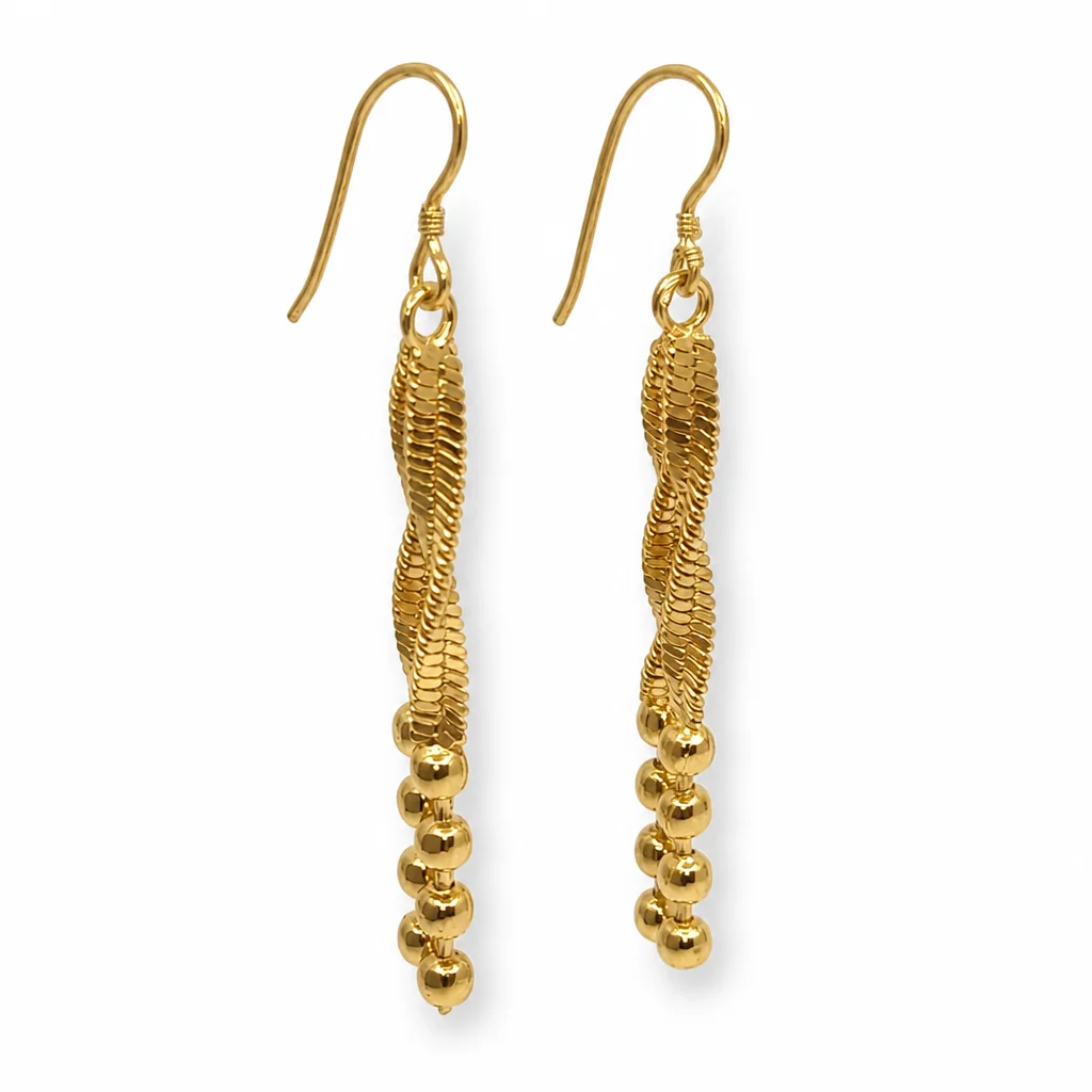 Gold-plated Twisted Drop Earrings