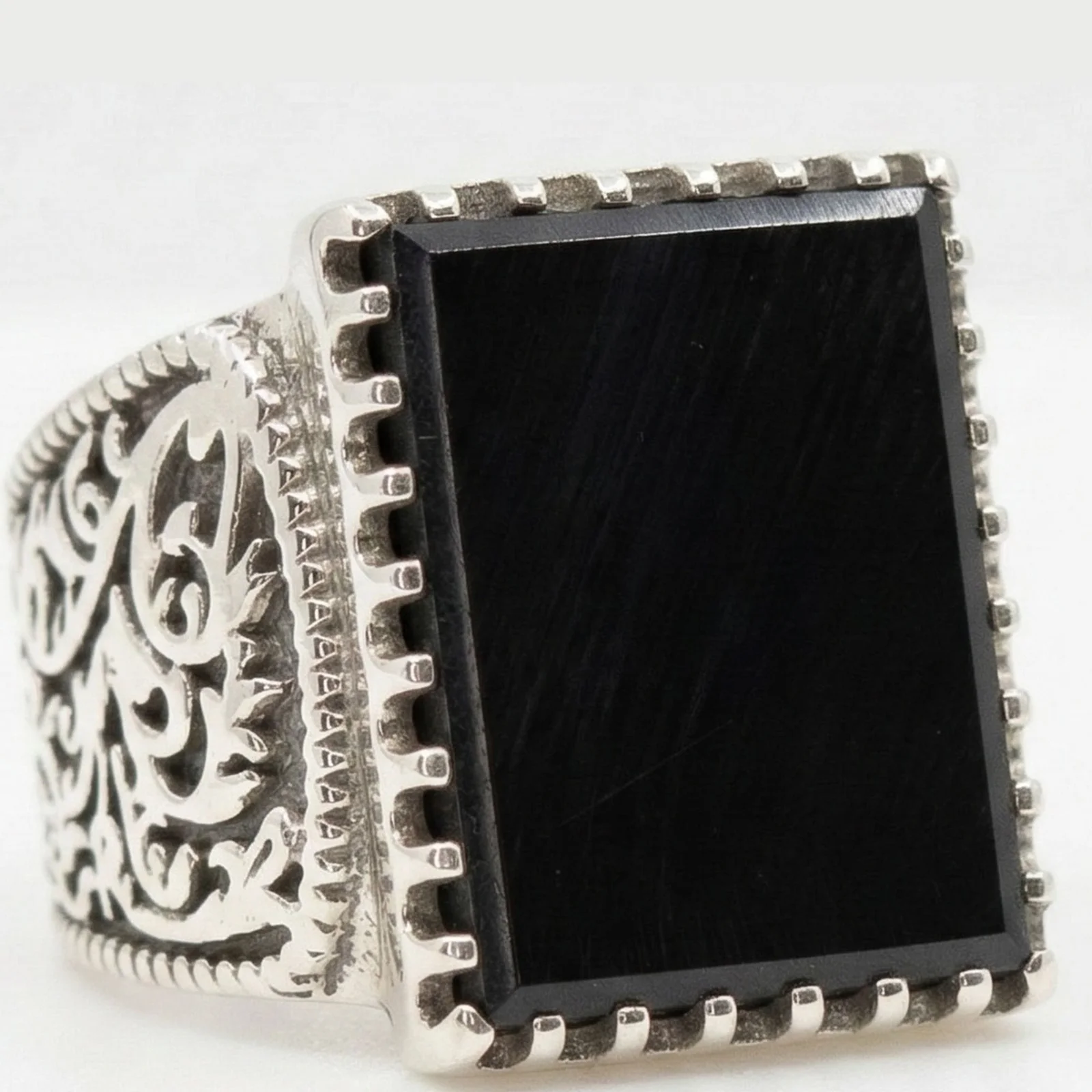 Silver Gemstone Signet Ring
