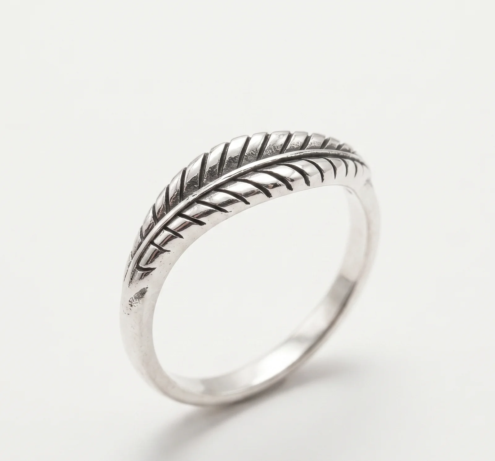 Silver Feather Ring