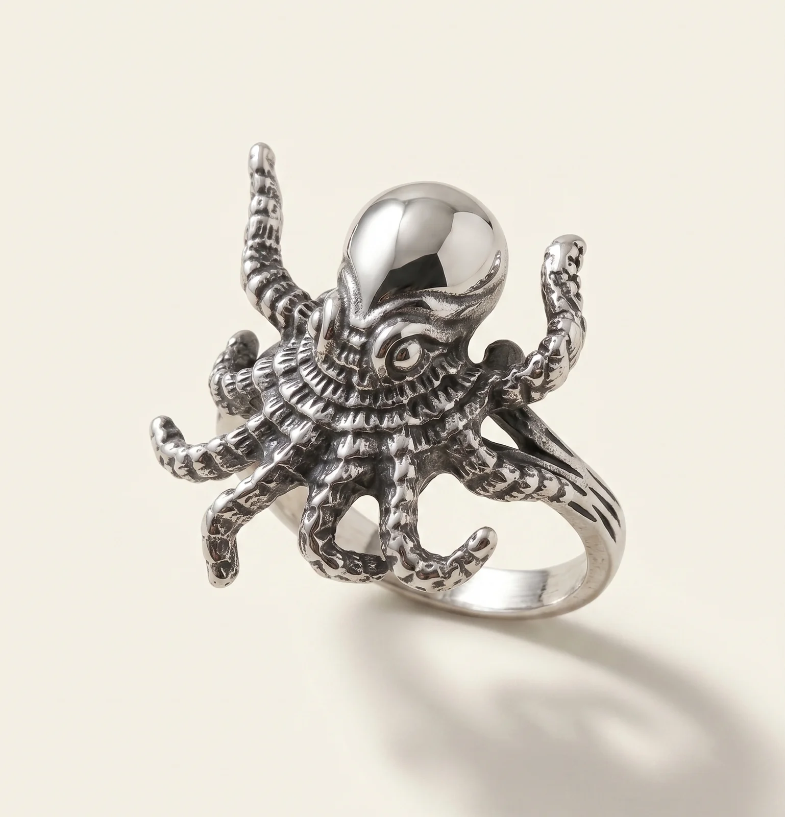Silver Octopus Ring