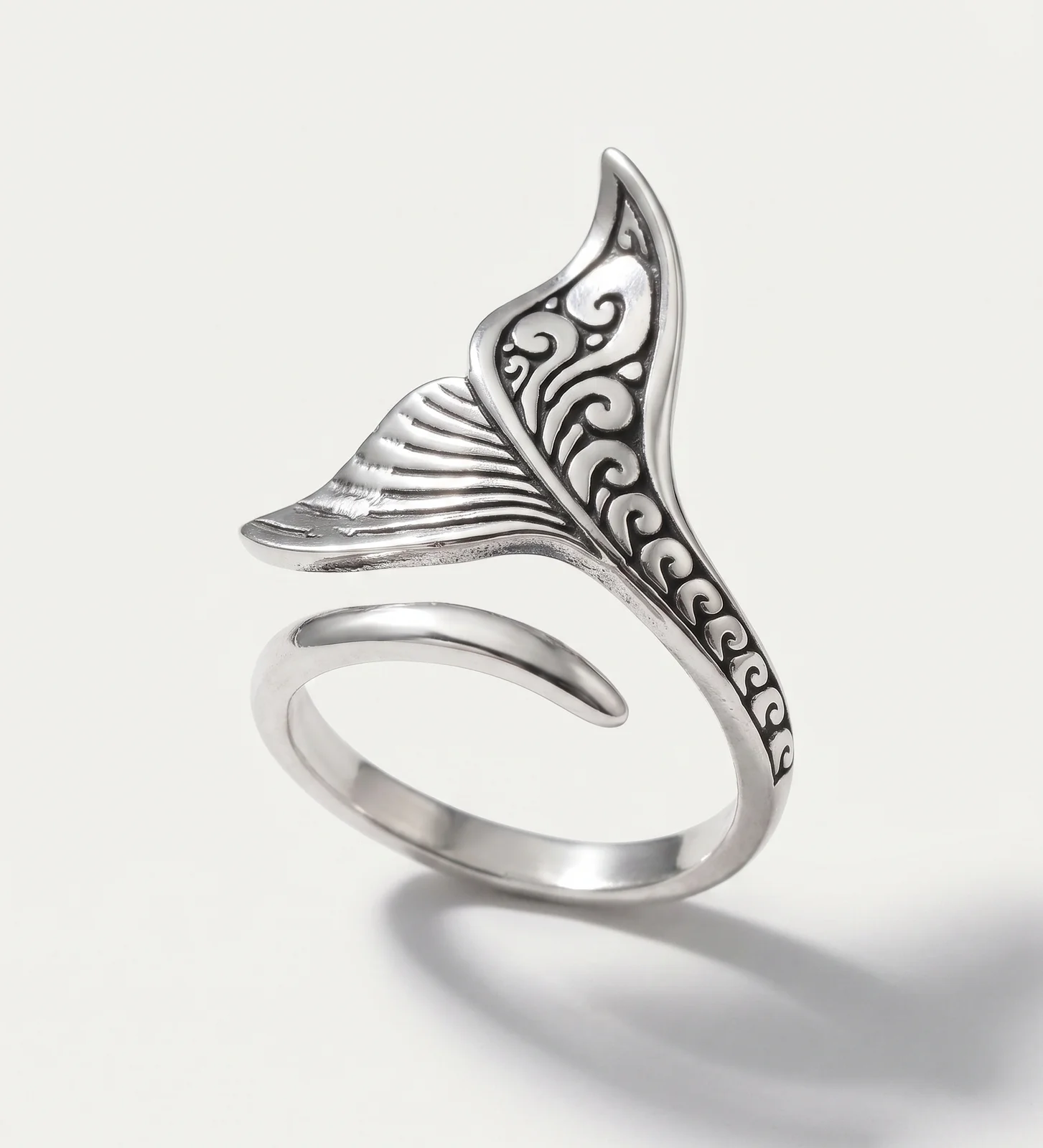 Sterling Silver Whale Tail Ring