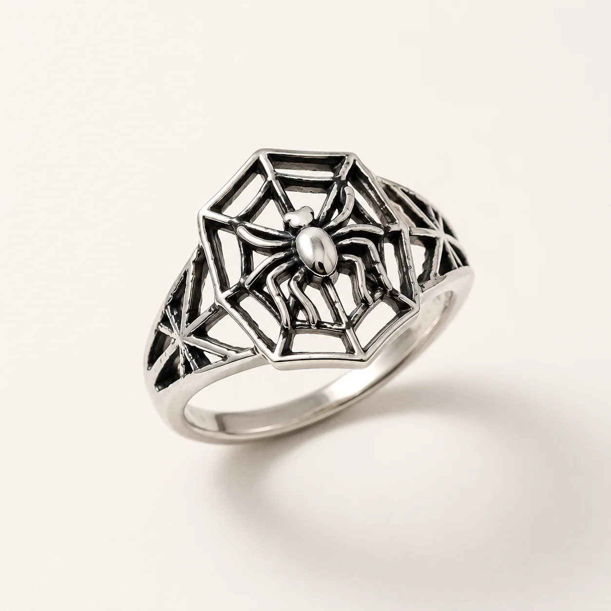 Sterling Silver Spider Web Ring