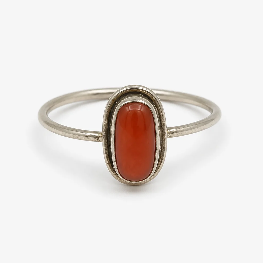 Sterling Silver Red Coral Ring