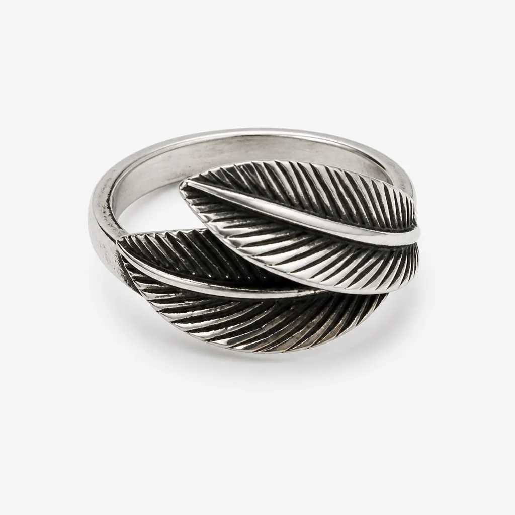 Sterling Silver Double Feather Ring
